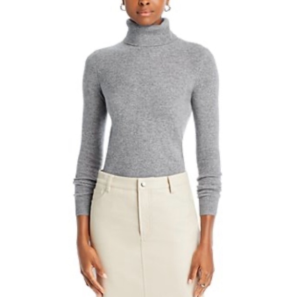 Bartolini Turtleneck Sweater Wool Cashmere Rhinestone Sparkle Holiday Gray L NWT - Picture 3 of 12